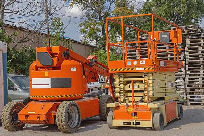 warehouse forklift handling large cargo in Winnetka